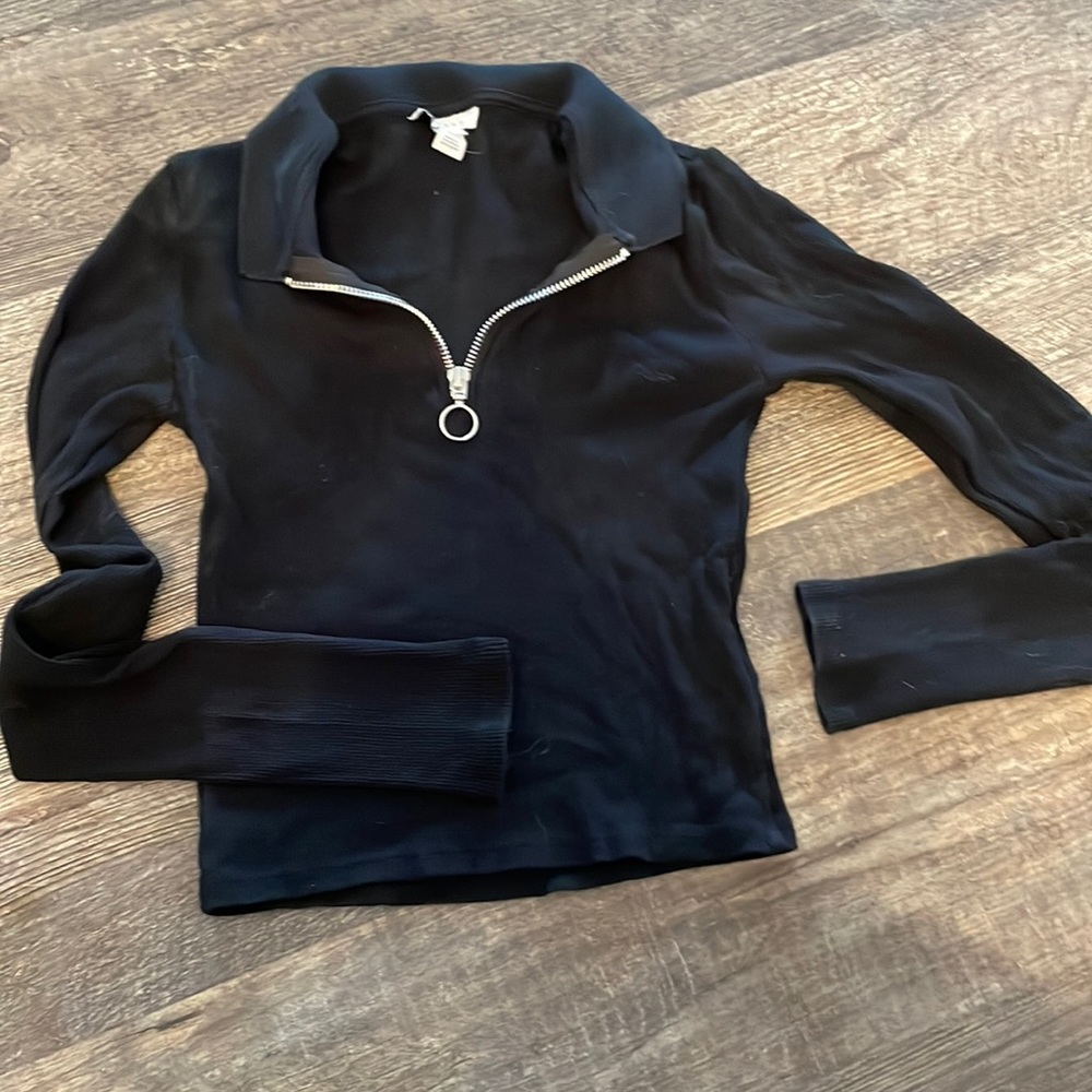 Top shop black long sleeve cop top